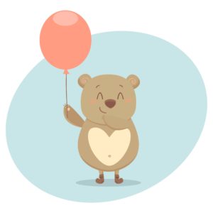 Mochila de algodón Osito con Globo Rojo-3024