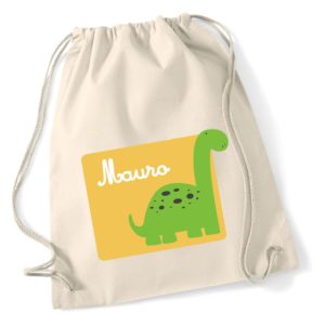 Mochila de algodón Dinosaurio Verde-0