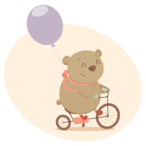 Mochila de algodón Osita con Globo Lila-3028