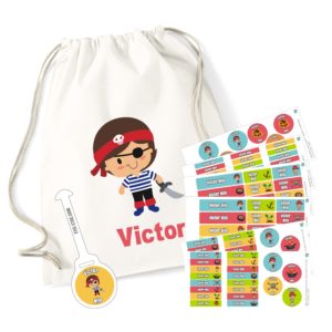 Combinado etiquetas + mochila Piratas-0